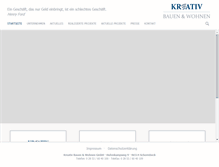 Tablet Screenshot of kreativbauenundwohnen.de